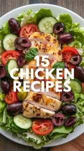 Discover 15 mouthwatering chicken recipes perfect for busy weeknights or cozy weekends! From crispy baked chicken to saucy skillet meals, these dishes are easy, flavorful, and sure to impress. 🥘👩‍🍳 Save this pin for your next dinner inspiration! #ChickenRecipes #EasyMeals