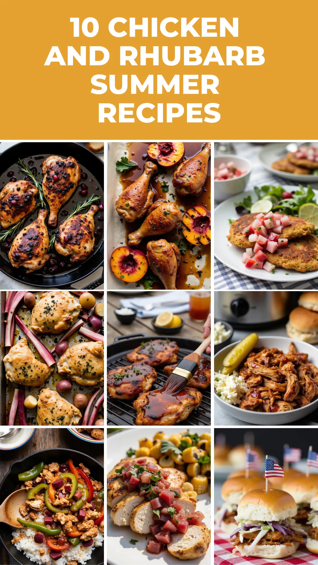 Sweet, tangy, and totally unexpected — rhubarb is the summer hero your chicken dinners have been waiting for! Try these 10 easy chicken and rhubarb recipes for your next backyard meal or weeknight dinner.