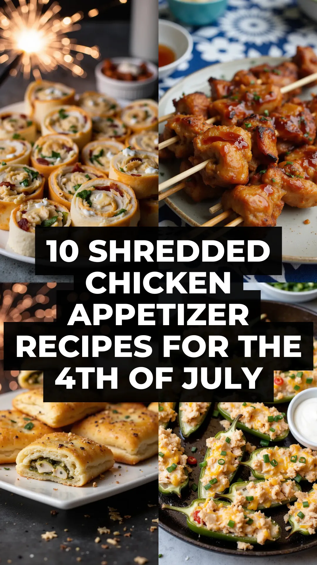 Hosting a patriotic party? These 10 shredded chicken appetizer recipes are made for the 4th of July! From sliders to dip cups and lettuce wraps, they’re easy to prep, crowd-pleasing, and totally festive.