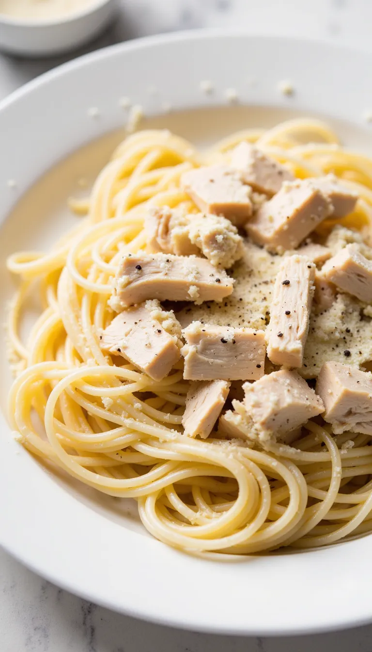 Creamy and comforting, this Chicken Alfredo Spaghetti is loaded with shredded chicken and ready in under 30 minutes — perfect for busy nights.
