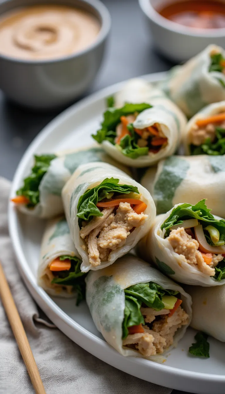 Chicken Rice Paper Rolls are the ultimate summer no-cook meal — fresh, fun, and totally roll-able!

