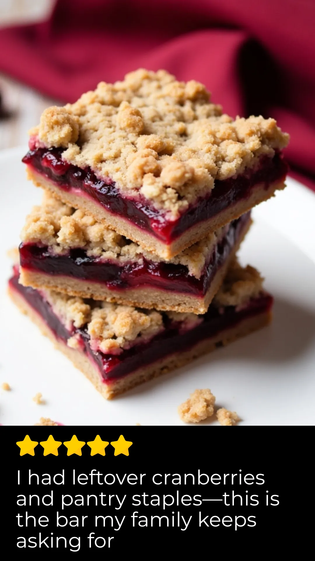 Need a cheap dessert recipe with serious flavor? These cranberry bars combine a buttery oat crumble with a sweet-tart filling—made from basic ingredients and perfect for lunchboxes or holiday leftovers.