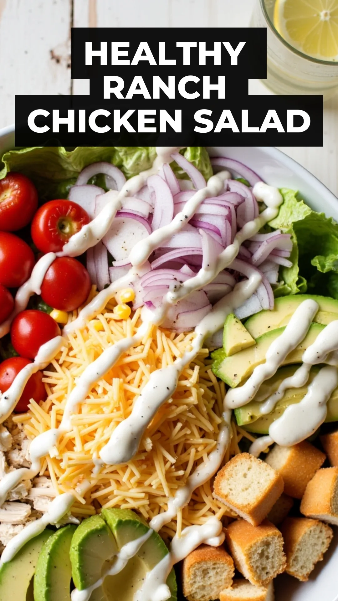 No oven, no stress! This Healthy Ranch Chicken Salad is my favorite struggle meal when I’m low on time and energy. Just toss some leftovers, veggies, and ranch—and boom, dinner’s done.