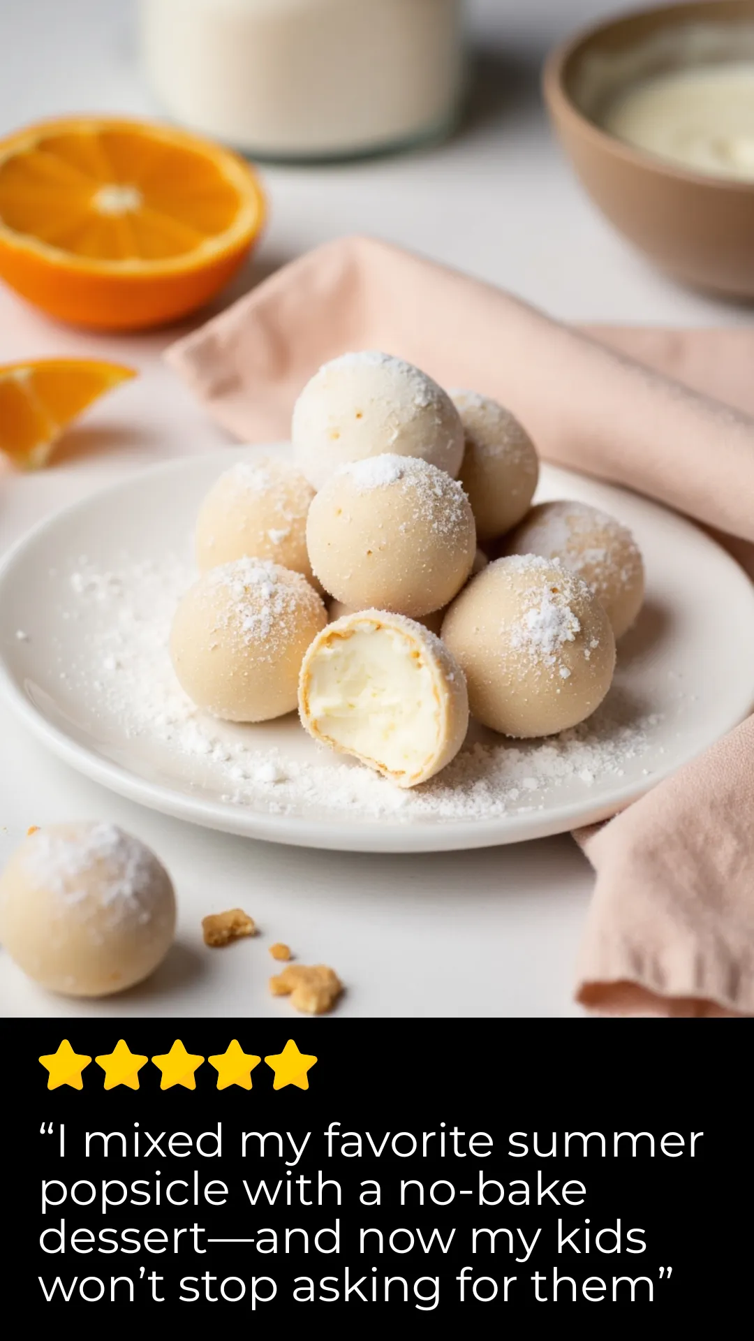 This easy dessert recipe blends childhood creamsicle flavor with a creamy, no-bake truffle twist. Just a few steps and some pantry items, and you’ve got a delicious homemade treat your whole family will love!