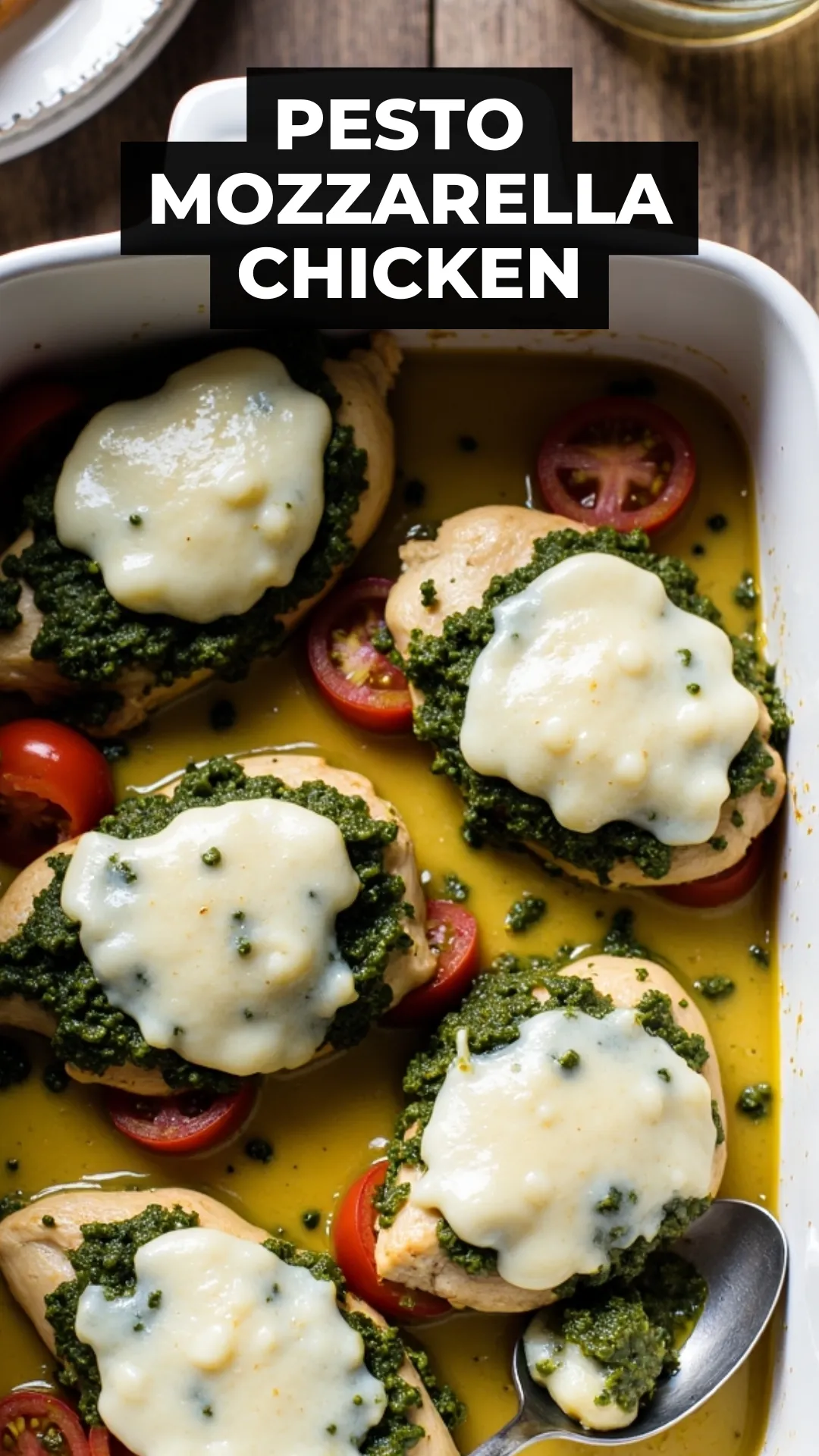 Need a fast and flavorful budget friendly meal? This Pesto Mozzarella Chicken delivers big flavor with just three main ingredients. Easy, cheesy, and totally kid-approved.