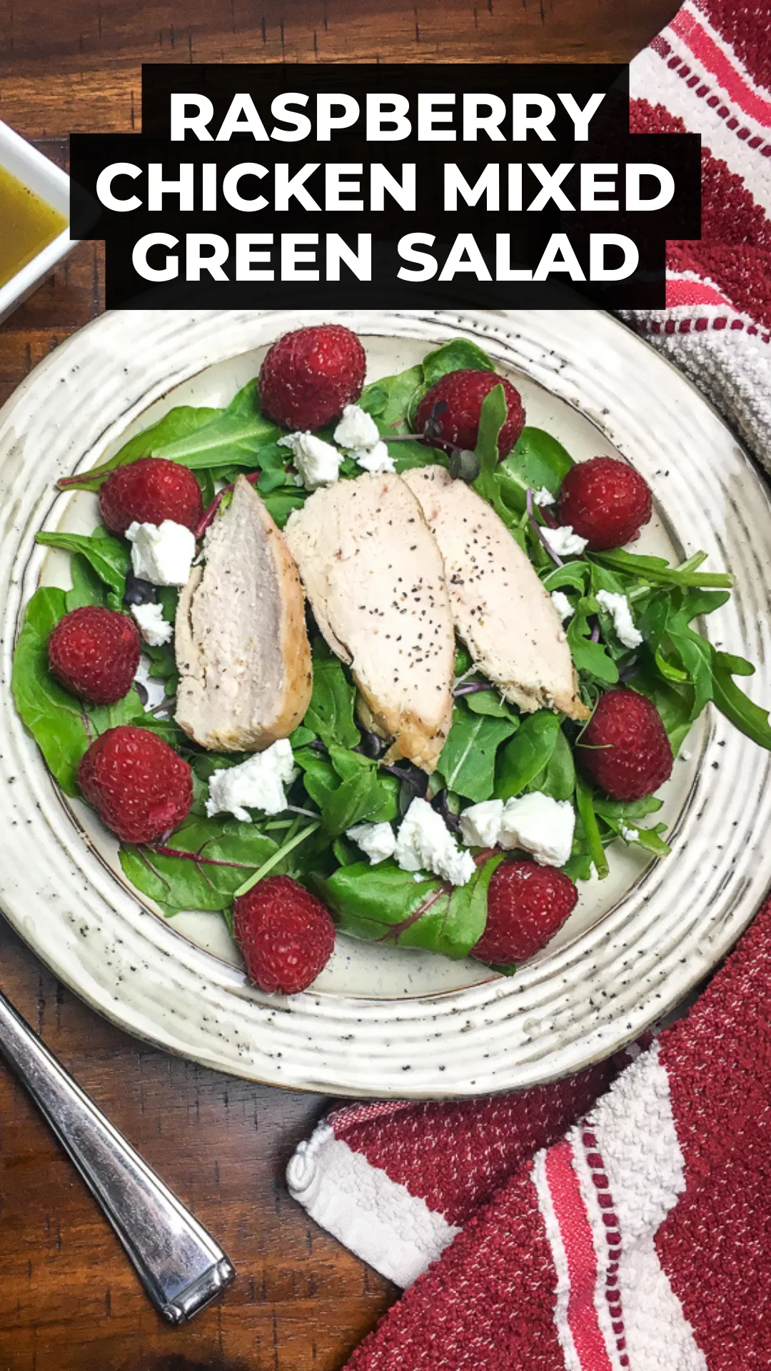 Light & Fresh Summer Salad This Raspberry Chicken Mixed Green Salad is the perfect no-cook summer meal! Loaded with tender chicken, fresh raspberries, creamy goat cheese, and your favorite vinaigrette—it’s light, flavorful, and ready in 10 minutes. #SummerSalad #NoCookMeals #ChickenSaladRecipe #HealthyLunchIdeas #FreshSalads