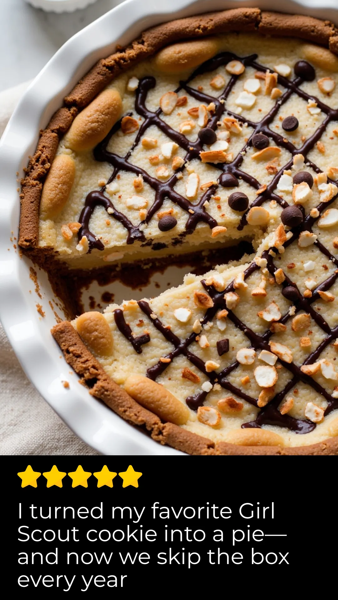 Craving Samoas but don’t want to wait for cookie season? This cheap dessert recipe transforms simple ingredients into a caramel-coconut-chocolate pie that’s way easier than making cookies—and just as irresistible.