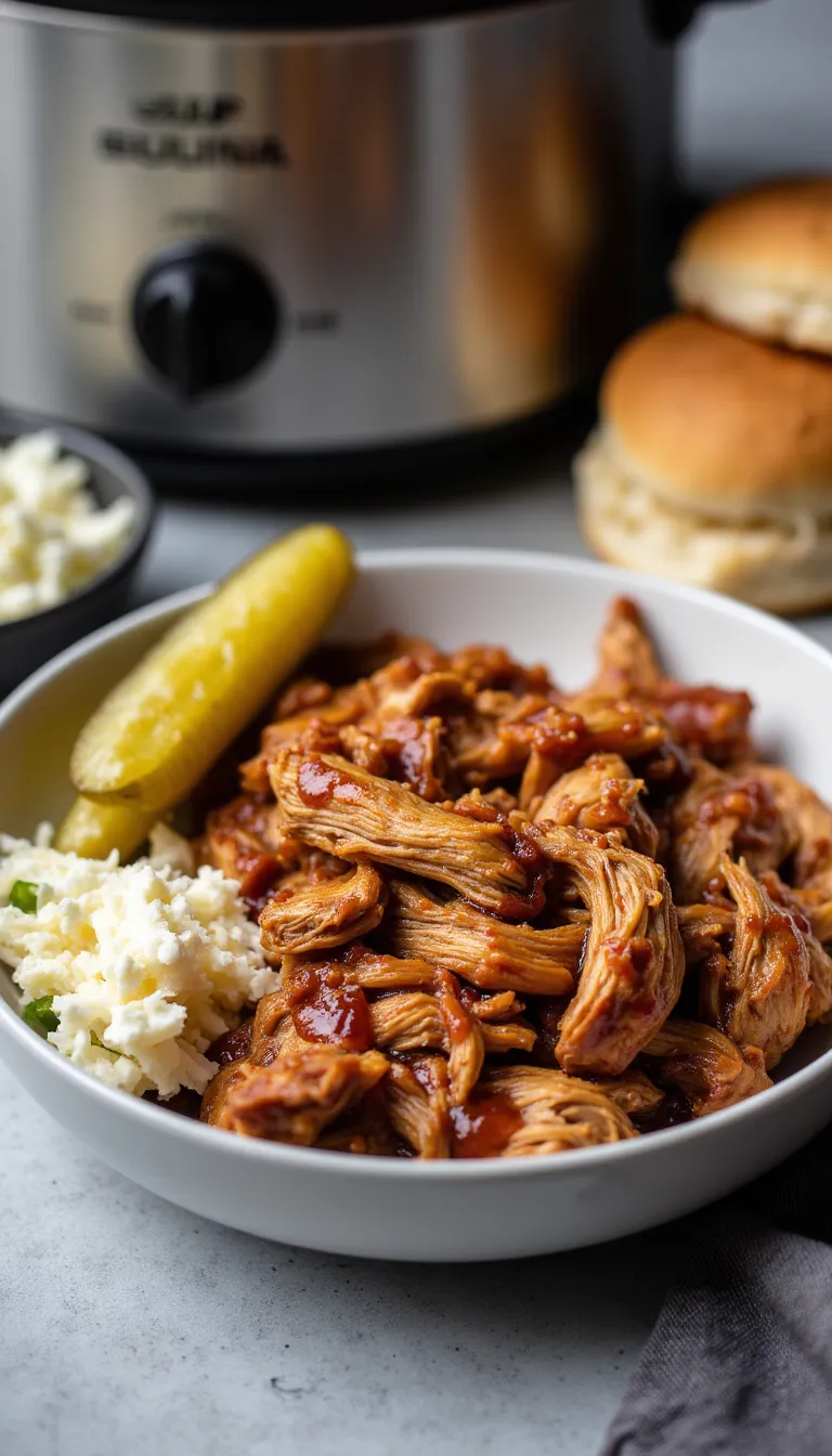 Let your slow cooker do the work! This Rhubarb Pulled Chicken recipe is an easy summer meal that’s great for sandwiches, bowls, and feeding a hungry family with seasonal flavor.

