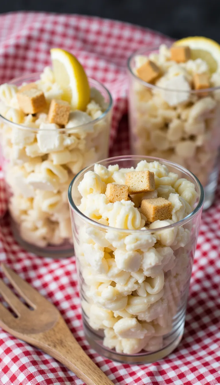 These Chicken Caesar Pasta Salad Cups are perfect for picnics! Easy to pack, creamy, and filled with shredded chicken and crisp lettuce.
