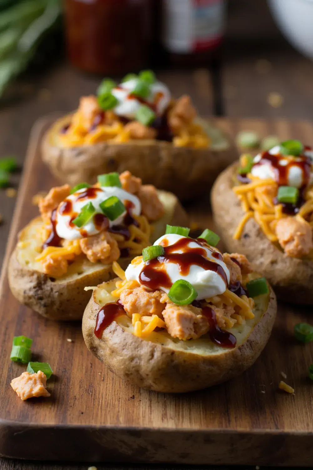 🥔 Bbq Leftovers Recipes made amazing—try these loaded BBQ chicken baked potatoes for a hearty, easy dinner!