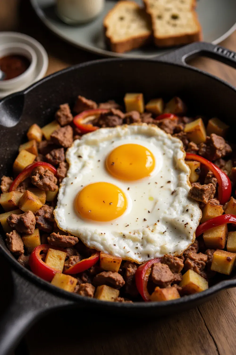 🍳 Recipes Using BBQ Chicken for breakfast? Yes! This BBQ chicken breakfast hash with eggs is the ultimate savory brunch idea!