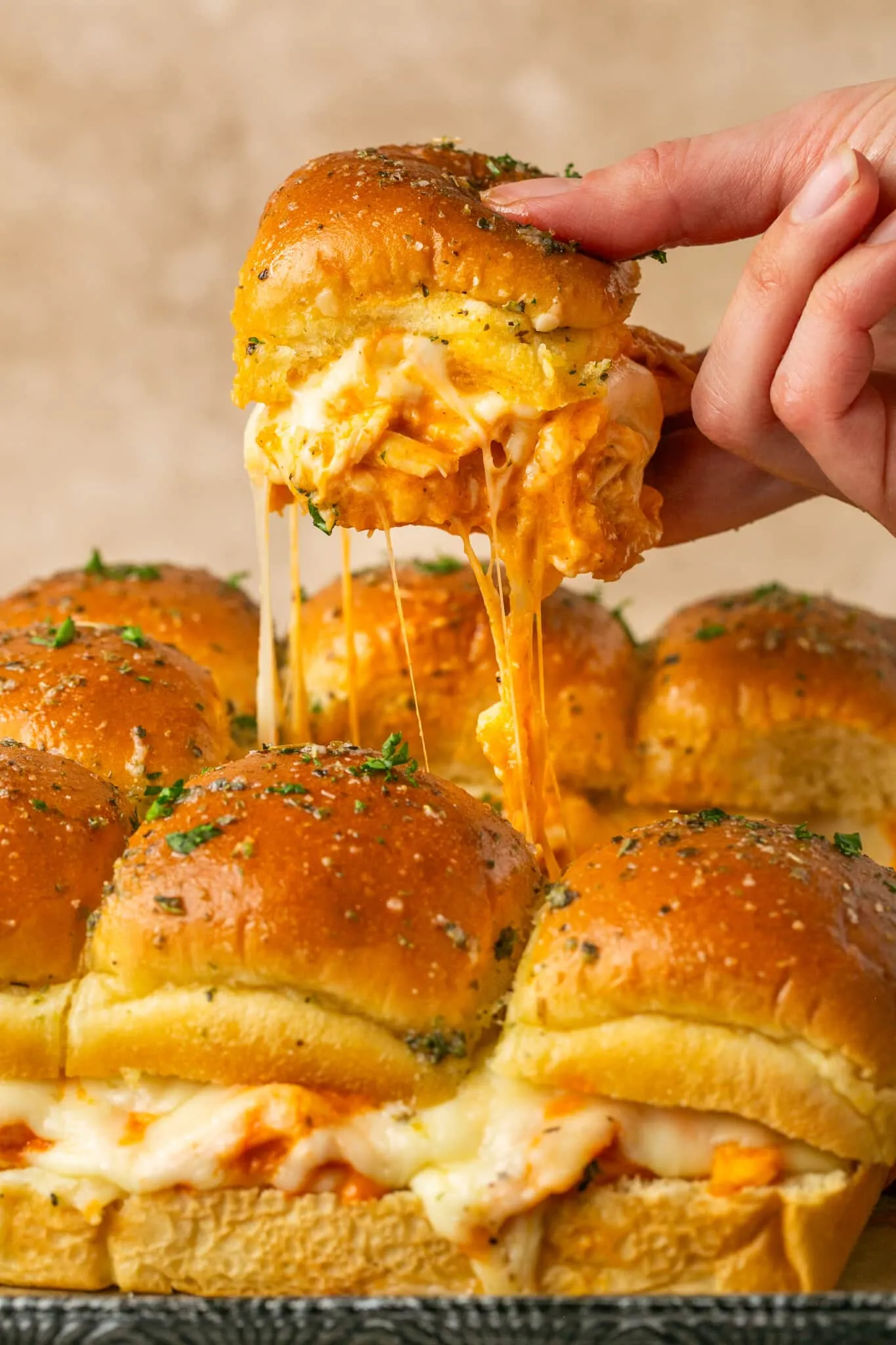 Sheet Pan Buffalo Chicken Sliders