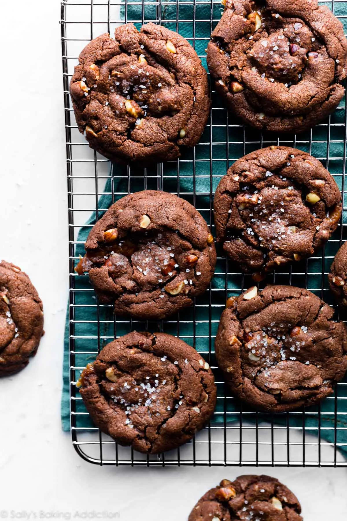 Caramel Stuffed Nutella Cookies