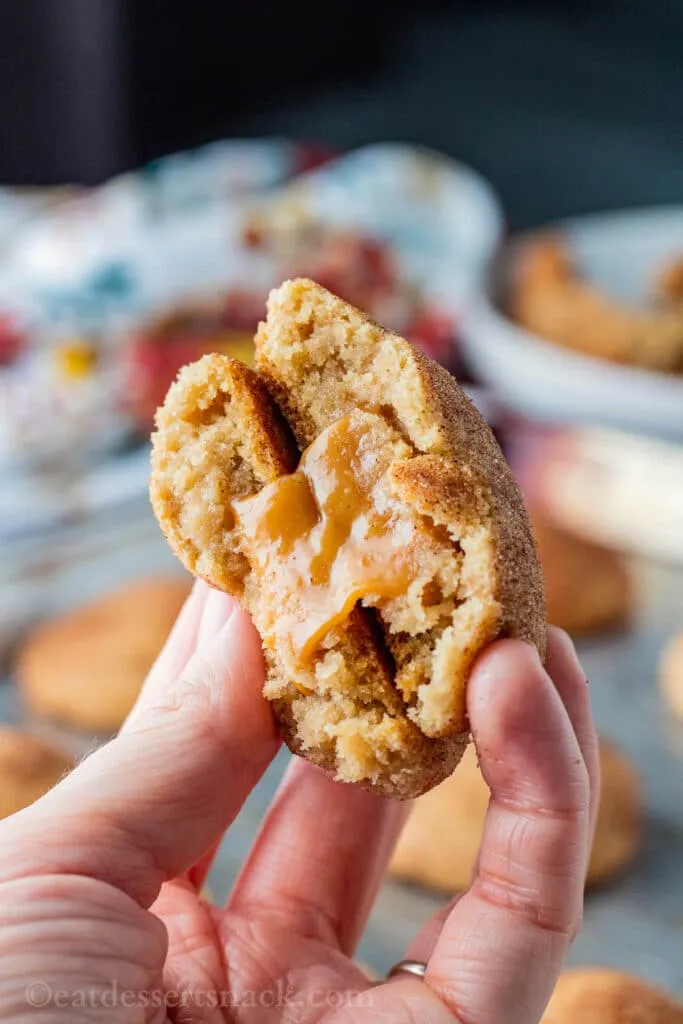 Caramel Stuffed Snickerdoodles