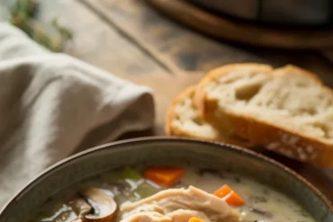 Creamy, hearty, and packed with flavor—this Chicken and Wild Rice Soup is the ultimate cold-weather comfort food. Made with tender shredded chicken, wild rice, and veggies in a rich, velvety broth, it’s perfect for cozy dinners, meal prep, or chilly nights in. #ChickenSoup #WildRiceSoup #ComfortFood #EasyDinner #CozyRecipes