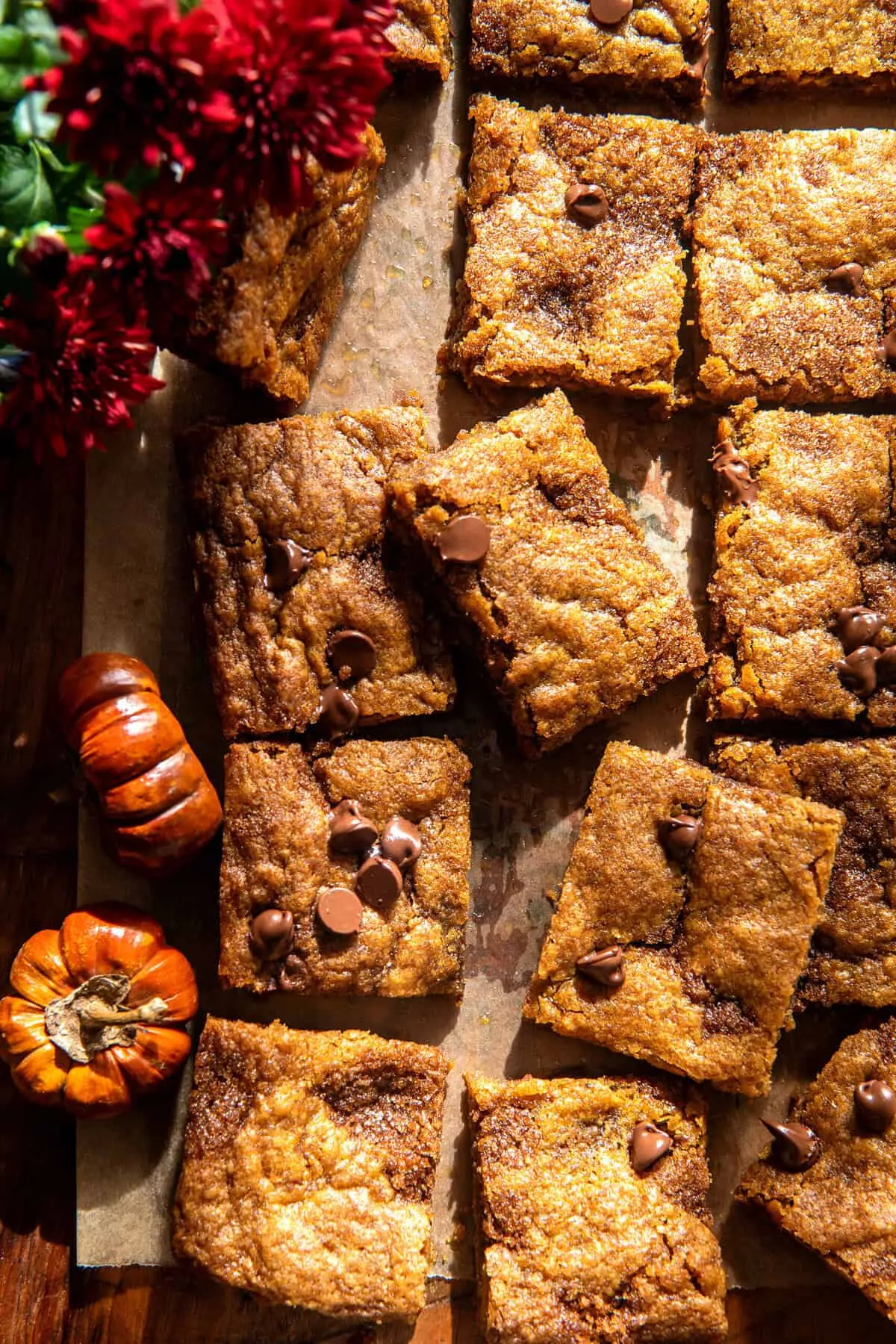 Cinnamon Swirl Chocolate Chip Pumpkin Bars.