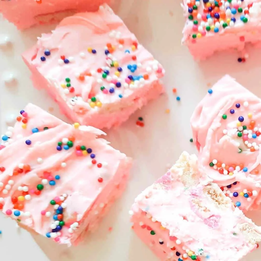 4 Ingredient Pink Circus Fudge