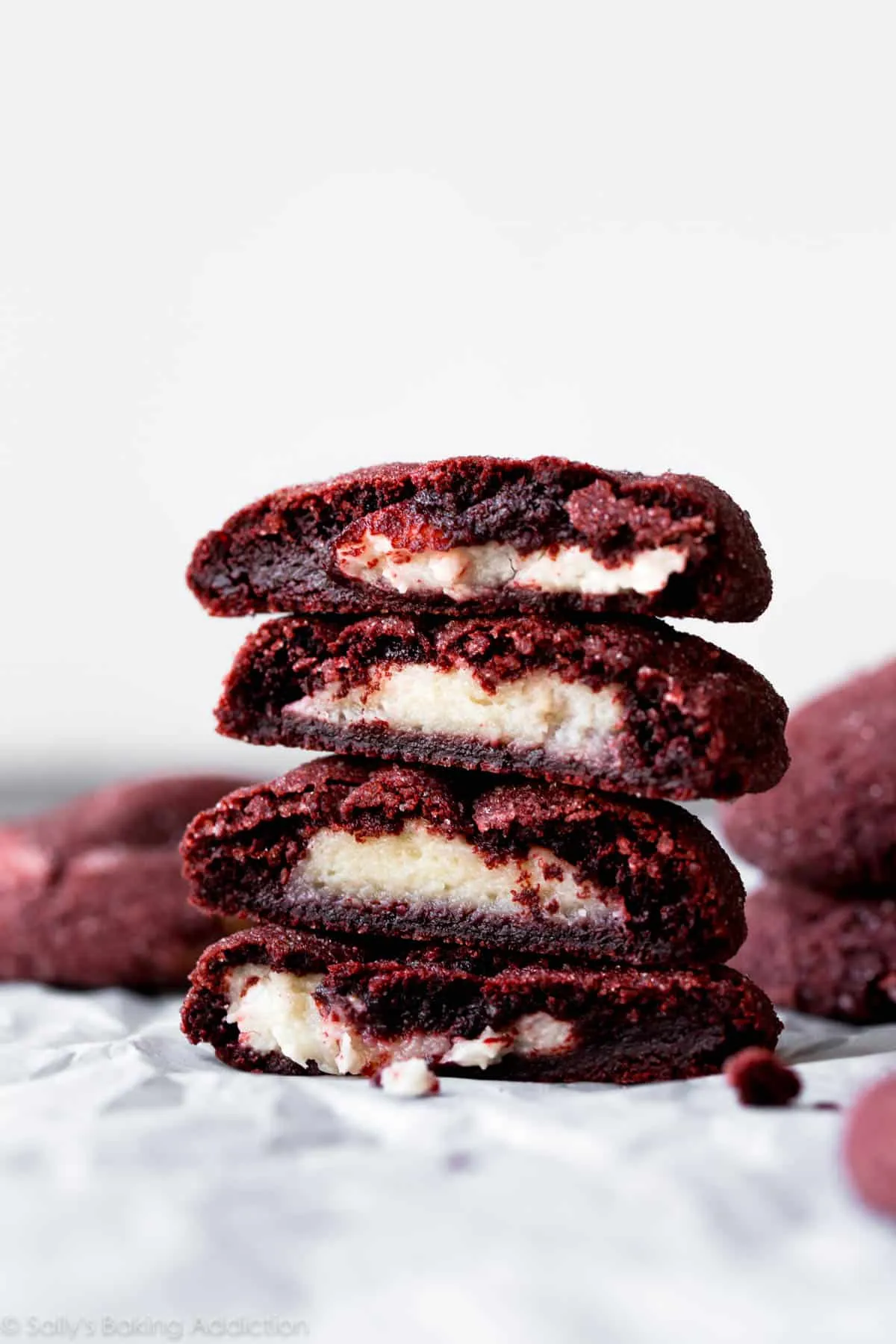 Cream Cheese Stuffed Red Velvet Cookies