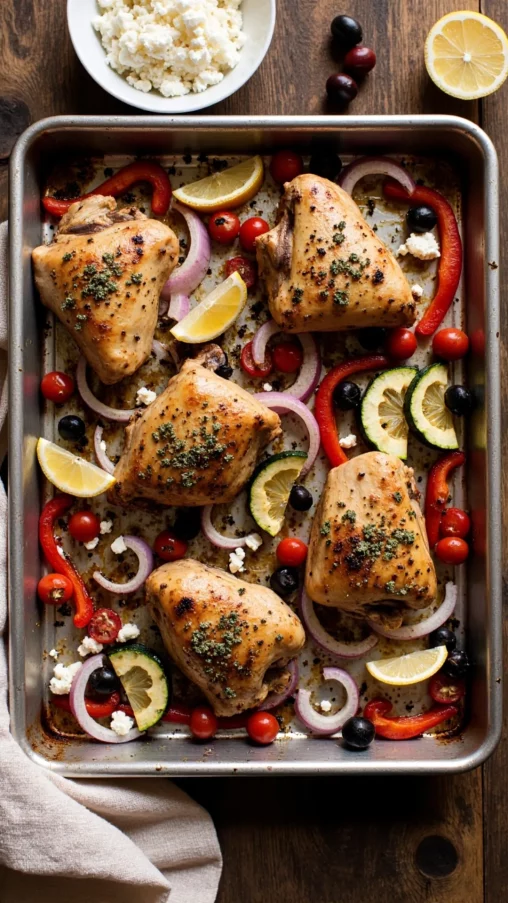 Craving something fresh but easy? This Greek Sheet Pan Chicken is the ultimate struggle meal makeover—just toss, bake, and enjoy zesty, herby chicken with zero stress.