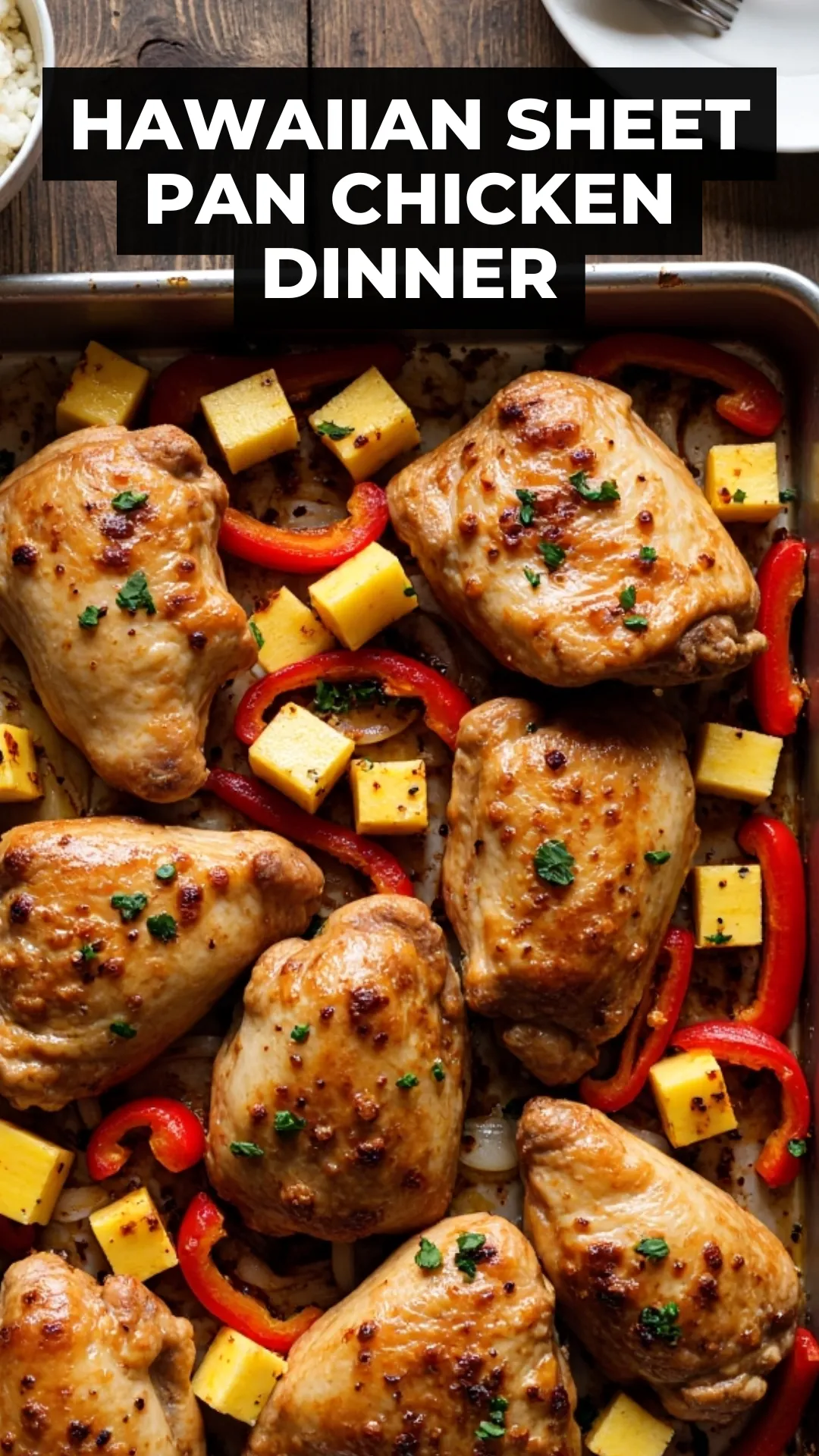 Dinner that feels like a tropical vacation—with zero stress! This Hawaiian Sheet Pan Chicken Dinner is one of my favorite struggle meals. Just toss everything on one pan and let the oven do the work.