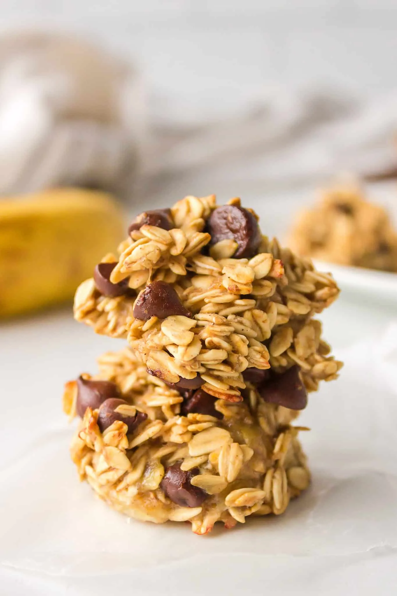 Banana Oat Cookies with Chocolate Chips