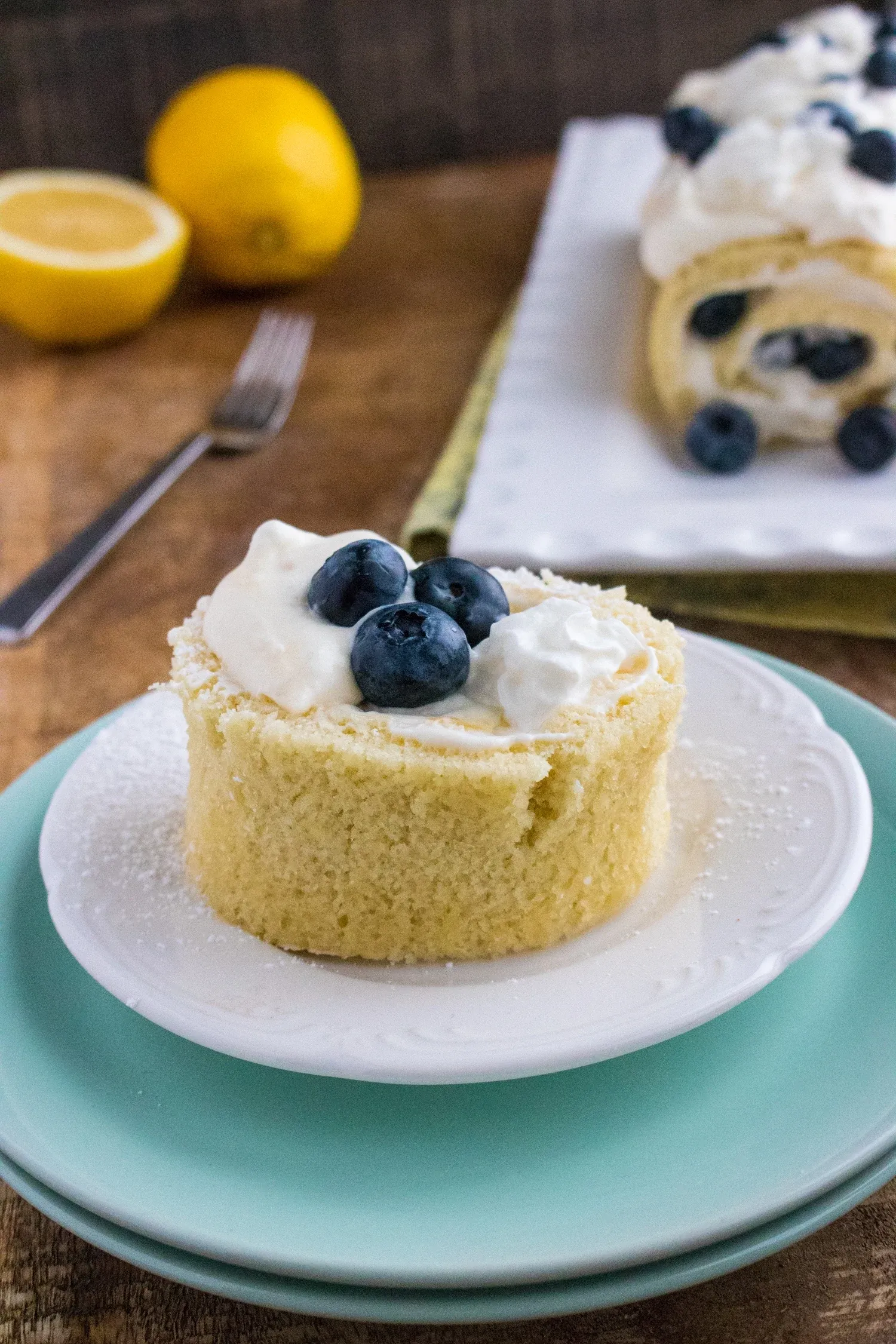 Lemon Blueberry Cake Roll