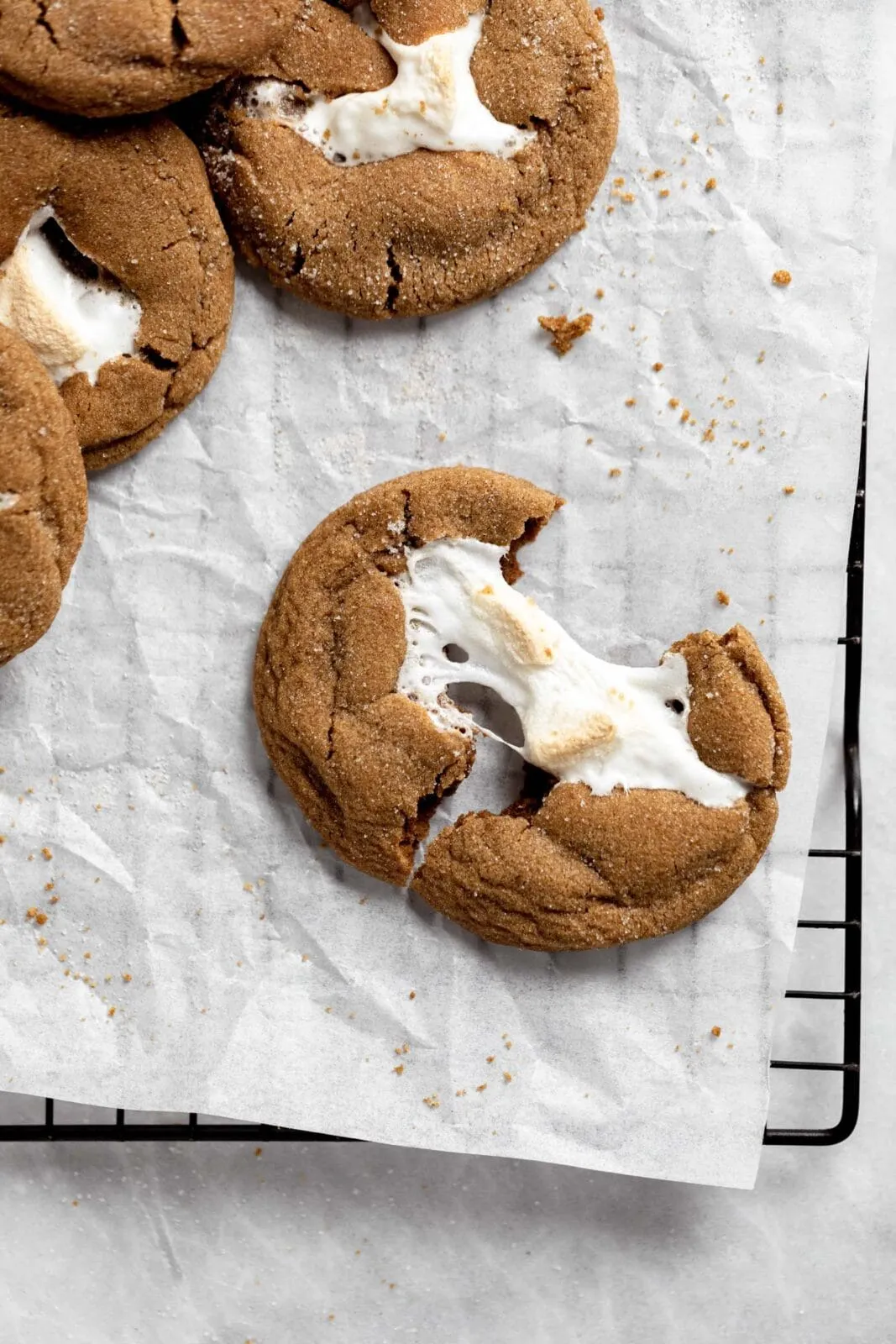 Marshmallow Stuffed Molasses Cookies