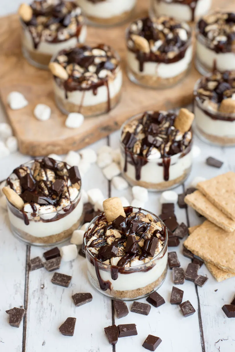 Easy Mini S'mores No-Bake Cheesecake