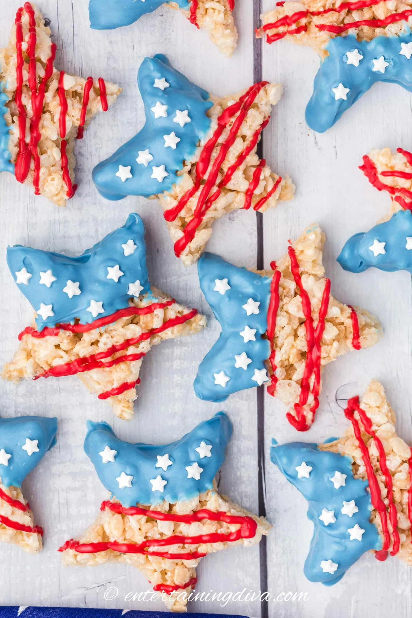 Patriotic Red, White And Blue Rice Krispie Treats