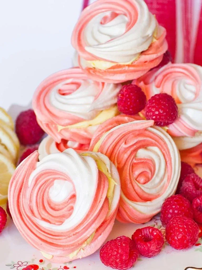 Raspberry Lemon Meringue Cookies