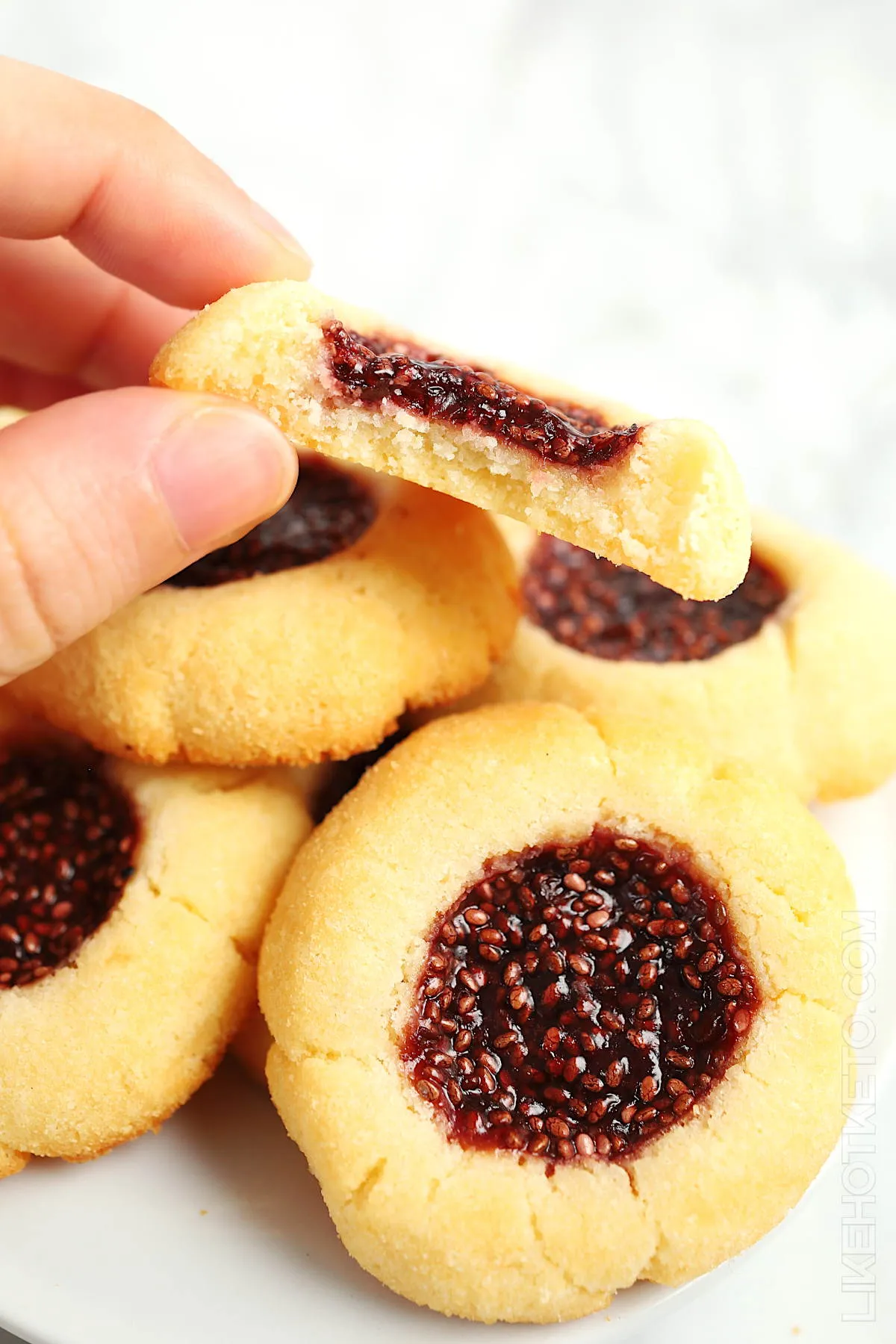 Keto Raspberry Thumbprint Cookies