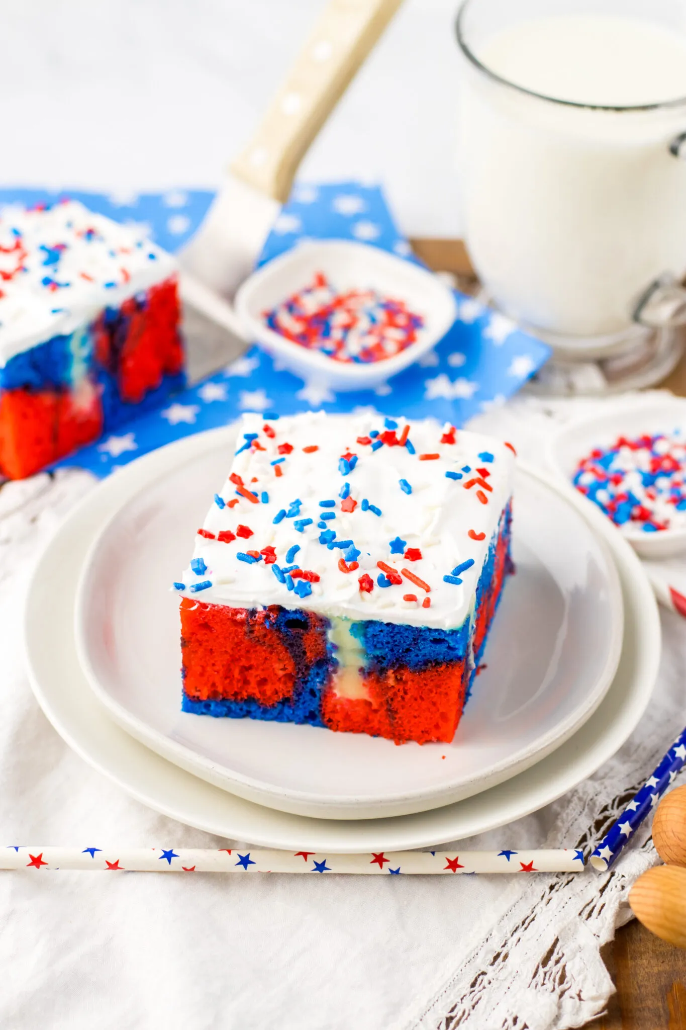 Red White and Blue Poke Cake