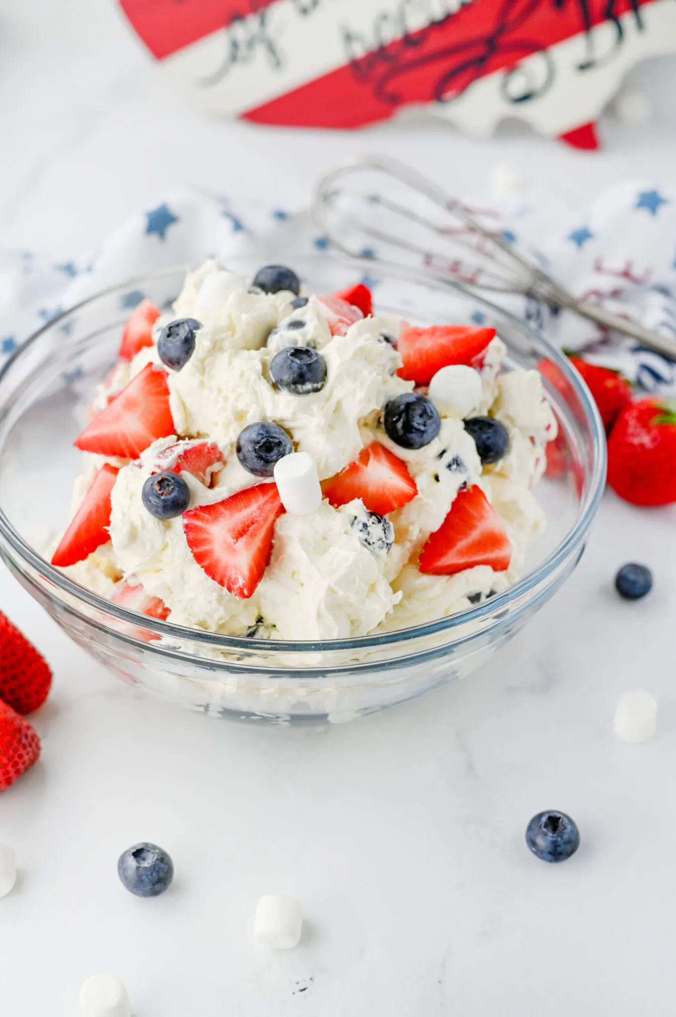 Red White and Blue Cheesecake Salad