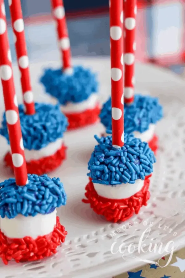 Red, White, and Blue Dipped Marshmallows