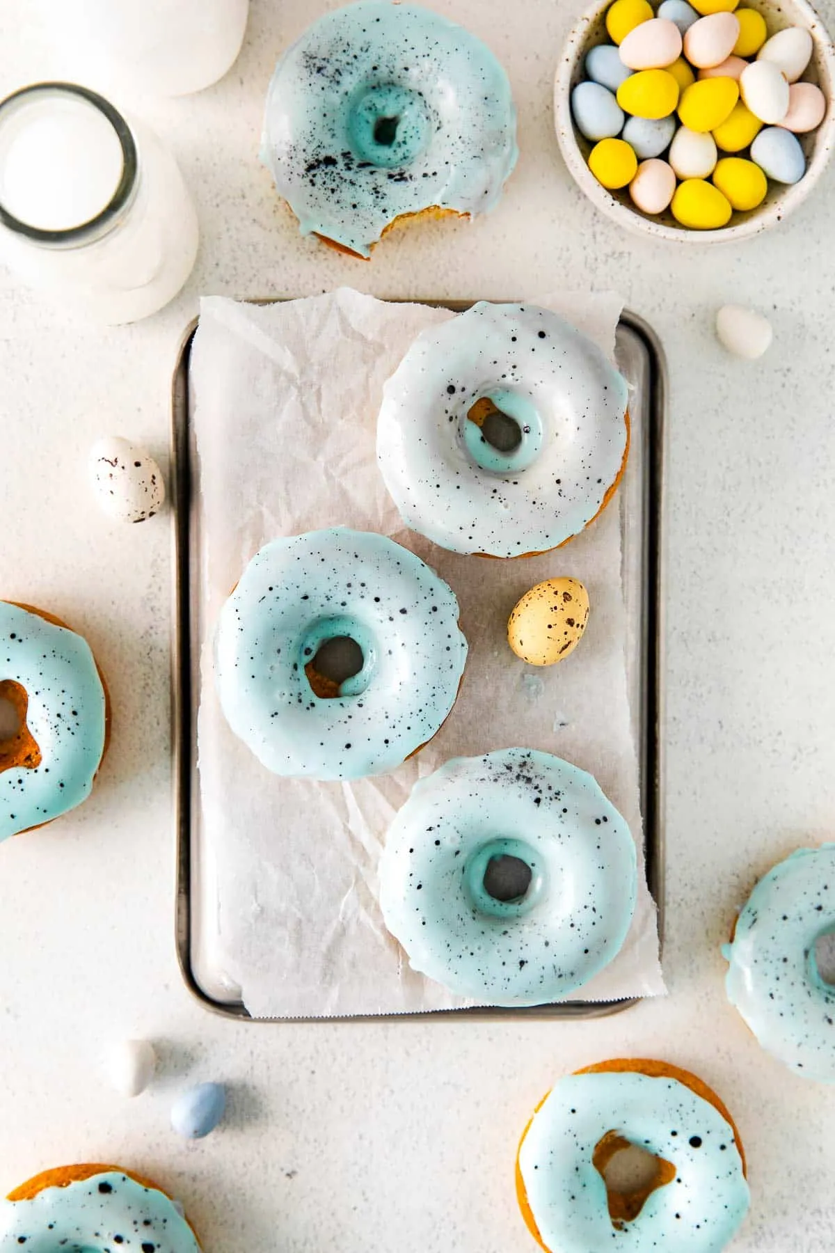 Robin's Egg Vanilla Baked Donuts