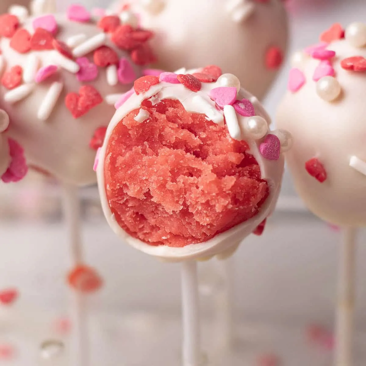 Pink Cake Pops with Sprinkles