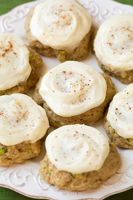 Zucchini Cookies with Cream Cheese Frosting