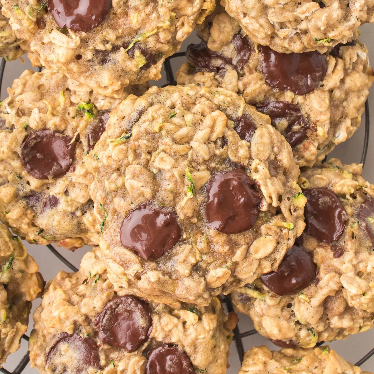 Zucchini Oatmeal Cookies - with chocolate chips!