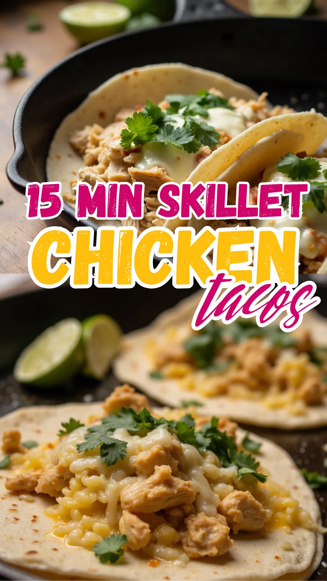 Fast, flavorful, and fuss-free—these skillet chicken tacos come together in just 15 minutes. Perfect for busy nights and picky eaters alike.