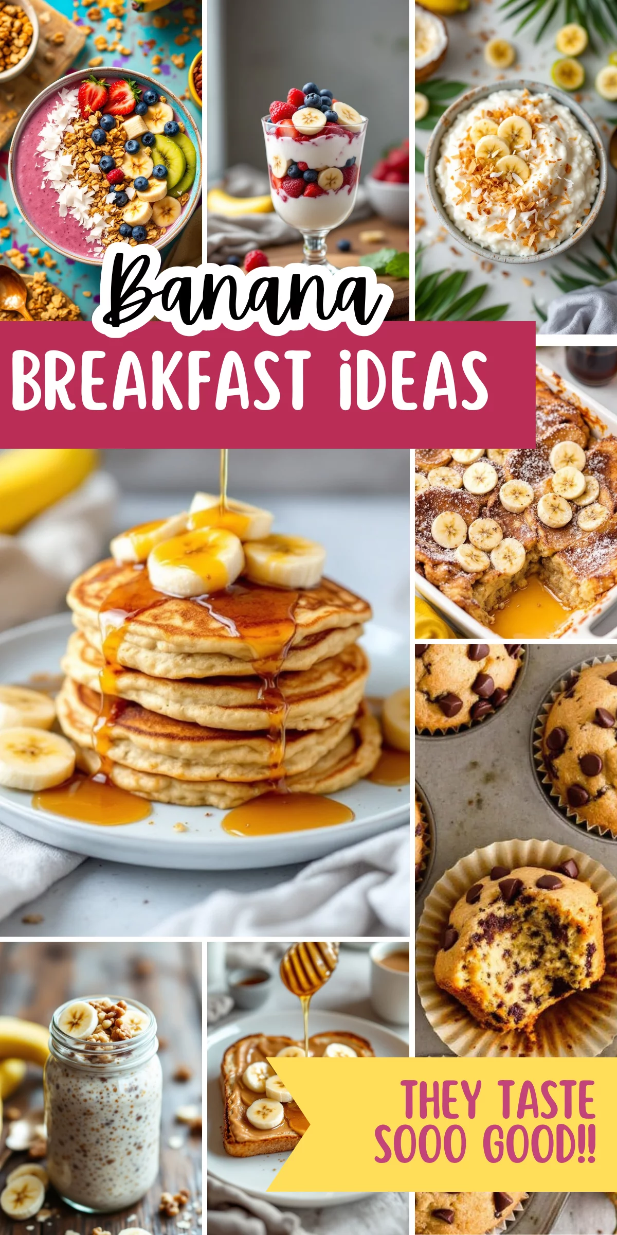 Make mornings better with these banana breakfast recipes. Smoothies, pancakes, and more that are as easy as they are tasty! 🍌 #QuickBreakfastIdeas #HealthyRecipes
