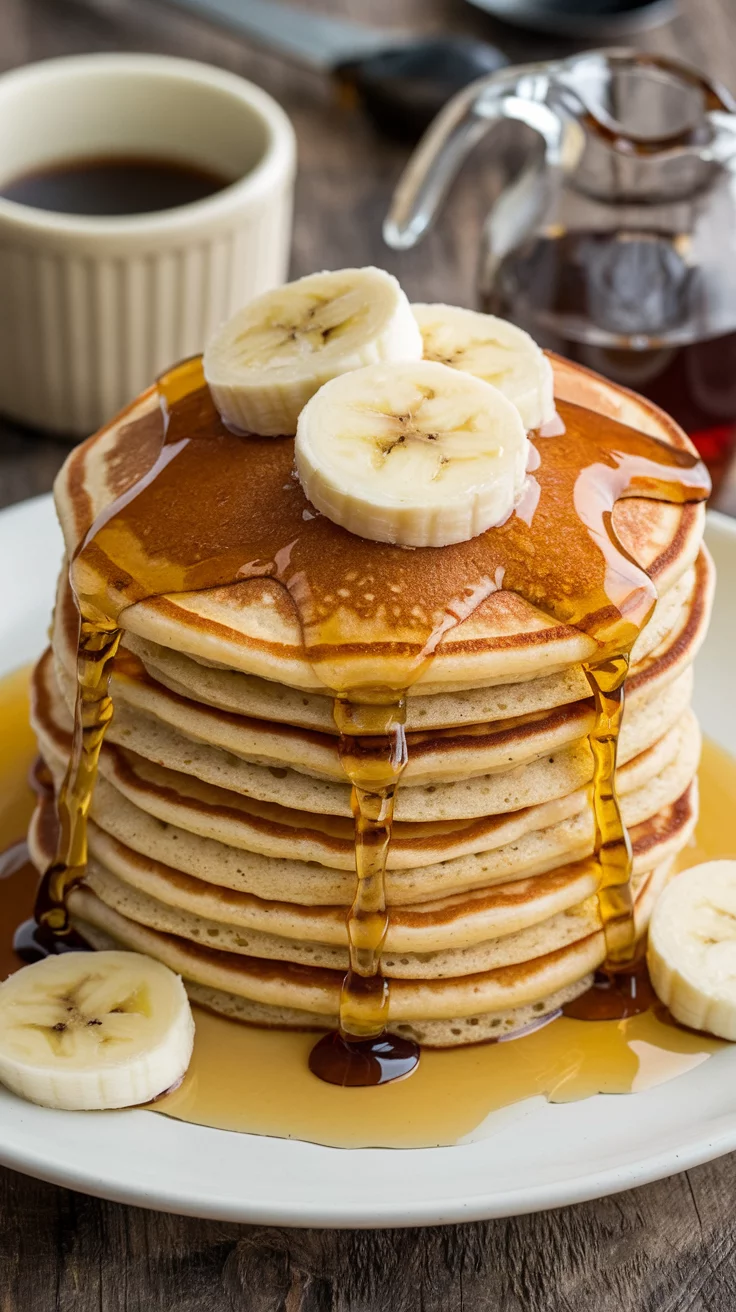 Banana pancakes are a quick and tasty way to start your day. Just mash some ripe bananas into your pancake batter, and you'll have a sweet, fluffy treat in no time. Top them with syrup or fresh fruit for an extra delicious breakfast!