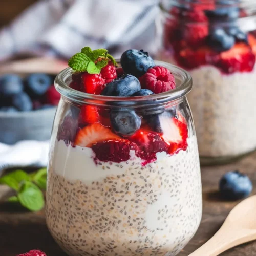 ?✨ Quick & Easy Berry Bliss Overnight Oats for Busy Mornings ?? No morning stress! These fruity, creamy oats are prepped ahead and ready to grab and go. ??