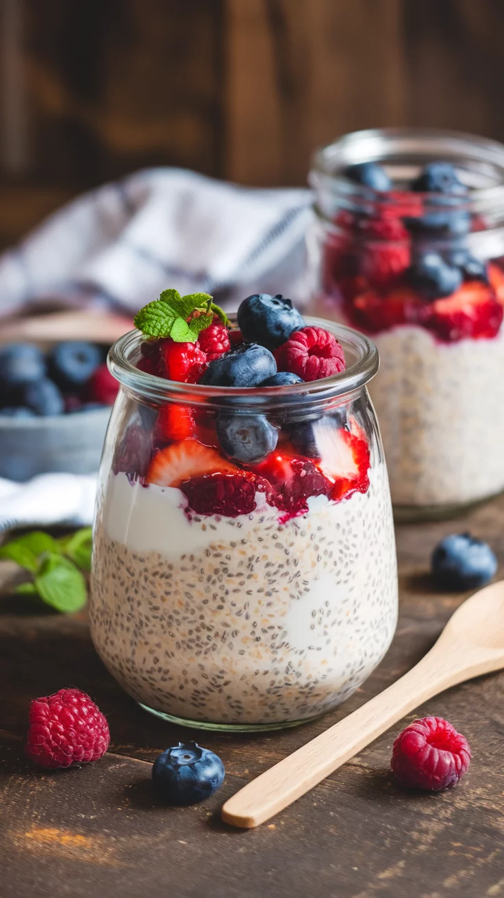 🥣✨ Quick & Easy Berry Bliss Overnight Oats for Busy Mornings 🍓🫐
No morning stress! These fruity, creamy oats are prepped ahead and ready to grab and go. 🕒💛