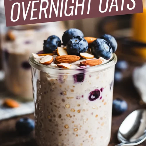 ?✨ High-Protein Blueberry Almond Overnight Oats – Easy & Delicious ?? Start your day with a nutritious jar of creamy oats, sweet blueberries, and crunchy almonds—ready when you are! ??