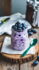 ✨🫐 Quick Blueberry Coconut Overnight Oats – Perfect for Meal Prep 🥥🥣 Make mornings easy with these creamy, tropical oats packed with protein and bursting with blueberry goodness! 💛🕒