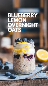 🍋🫐 Blueberry Lemon Overnight Oats – The Perfect Grab-and-Go Breakfast 🥣✨ Start your day with creamy oats, zesty lemon, and sweet blueberries—fresh, healthy, and ready when you are! 💛🌟