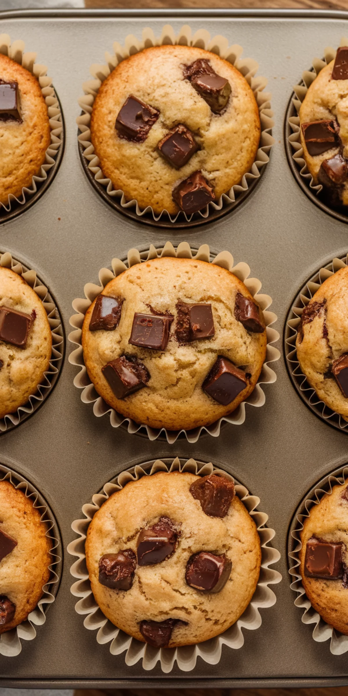 These muffins are the perfect combo of bananas 🍌 and melty chocolate 🍫. Gluten-free and naturally sweetened for a guilt-free treat! 🧁✨ #BananaChocolateMuffins #EasyBaking