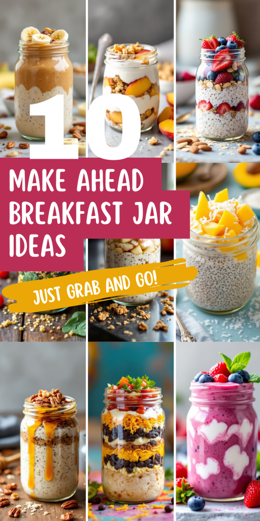 Tired of rushing in the mornings? These make-ahead breakfast jars are packed with flavor and nutrition, perfect for busy days. 🥣 #EasyBreakfastIdeas #MakeAheadMeals
