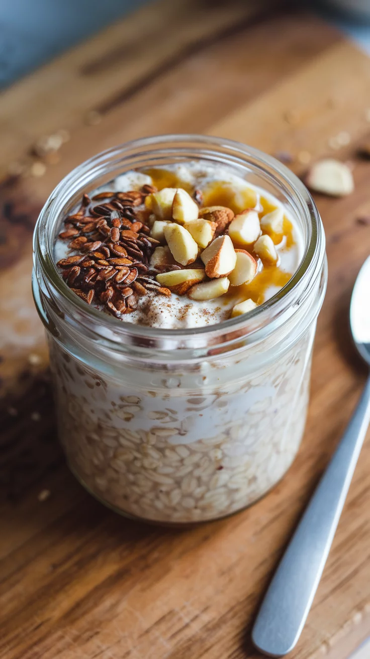 The easiest base recipe for overnight oats, plus endless ways to flavor them! 🥣✨ Breakfast just got better. #HealthyBreakfast #OvernightOats