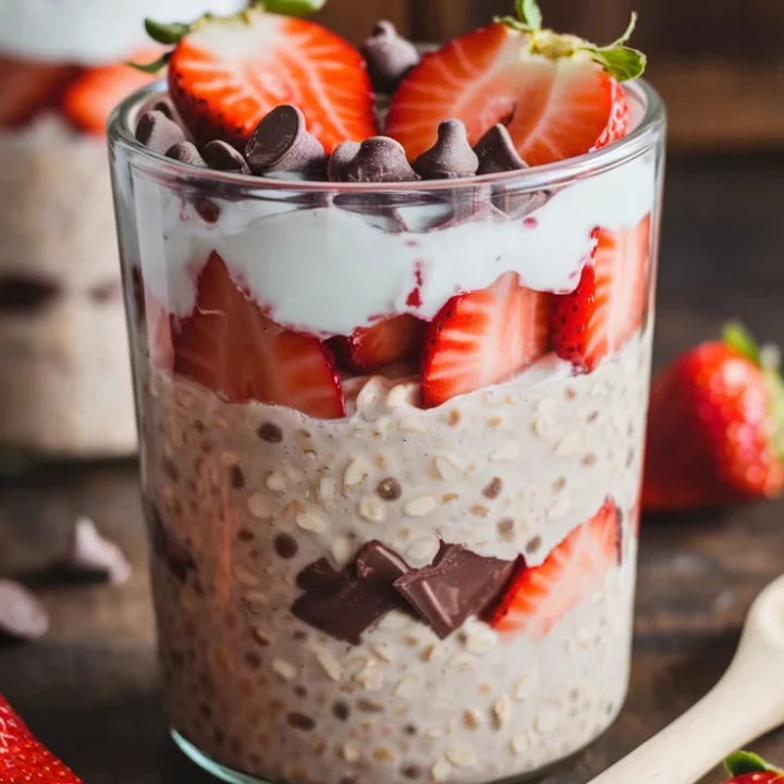 🍫✨ Strawberry Chocolate Overnight Oats – A Healthy Breakfast You’ll Love 🍓🥣 Fuel your day with creamy oats, rich chocolate flavor, and fresh strawberries—simple, satisfying, and delicious! 💪🌟